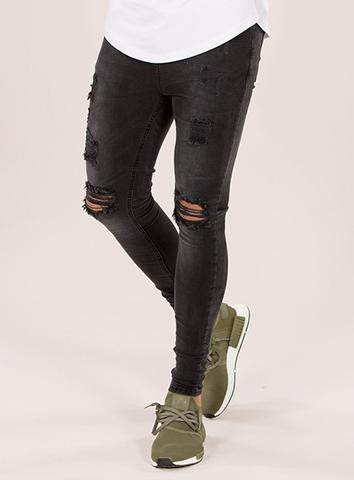 Marquee Ripped Jeans - Black Wash